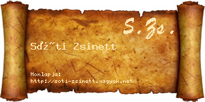 Sóti Zsinett névjegykártya